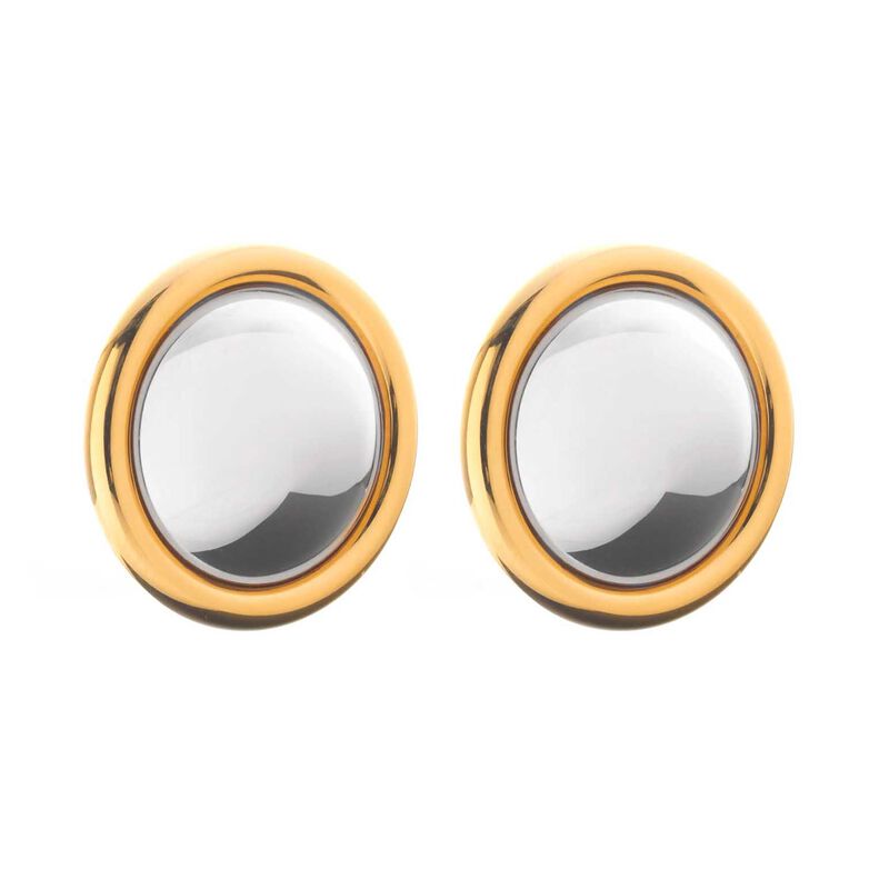 Silk & Steel Globe Two Tone Earrings image number 0